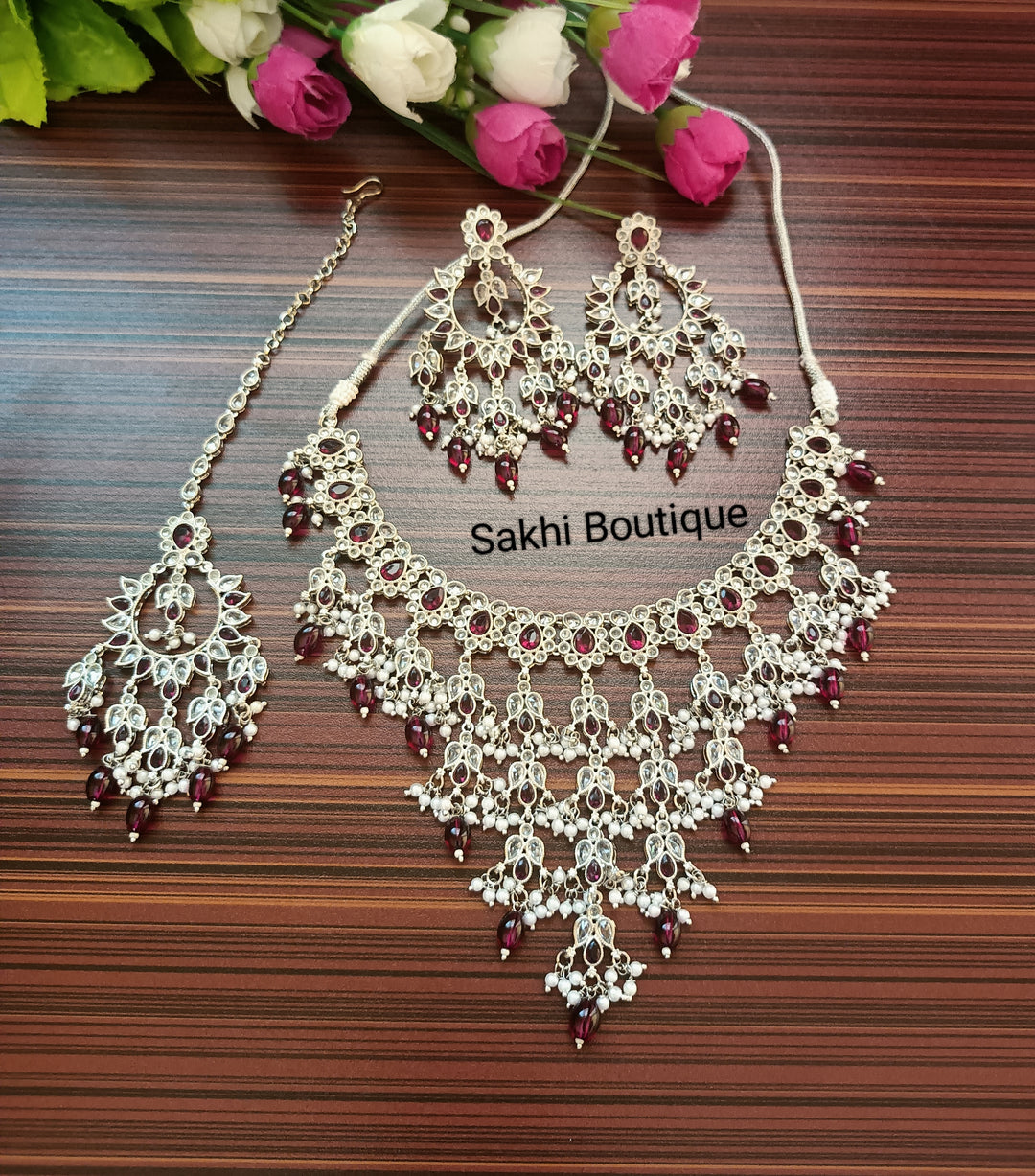 (0432NS003A100) Polki Combo Necklace Set