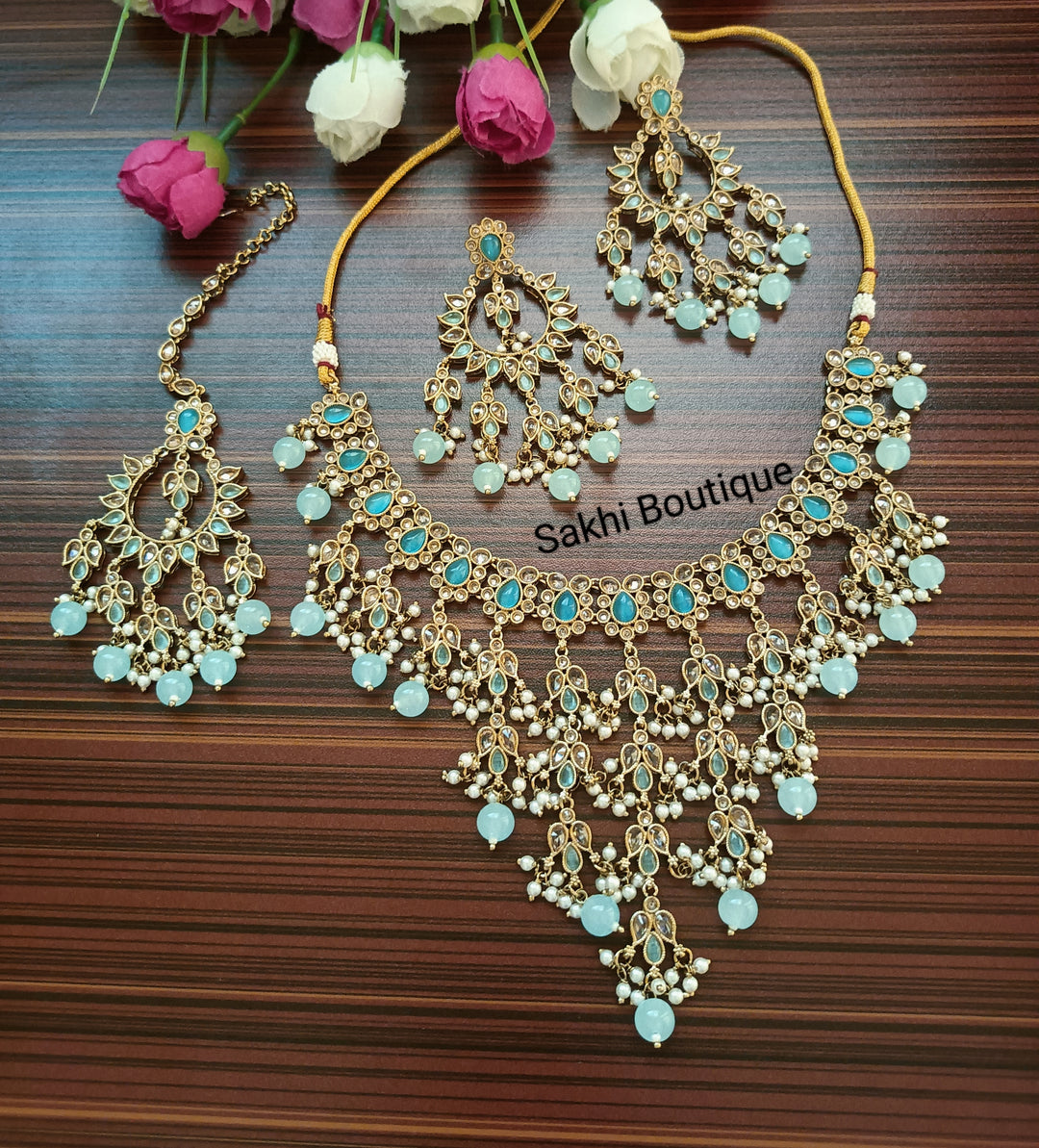 (0432NS003A100) Polki Combo Necklace Set