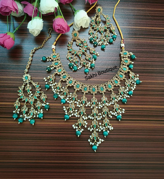 (0432NS003A100) Polki Combo Necklace Set