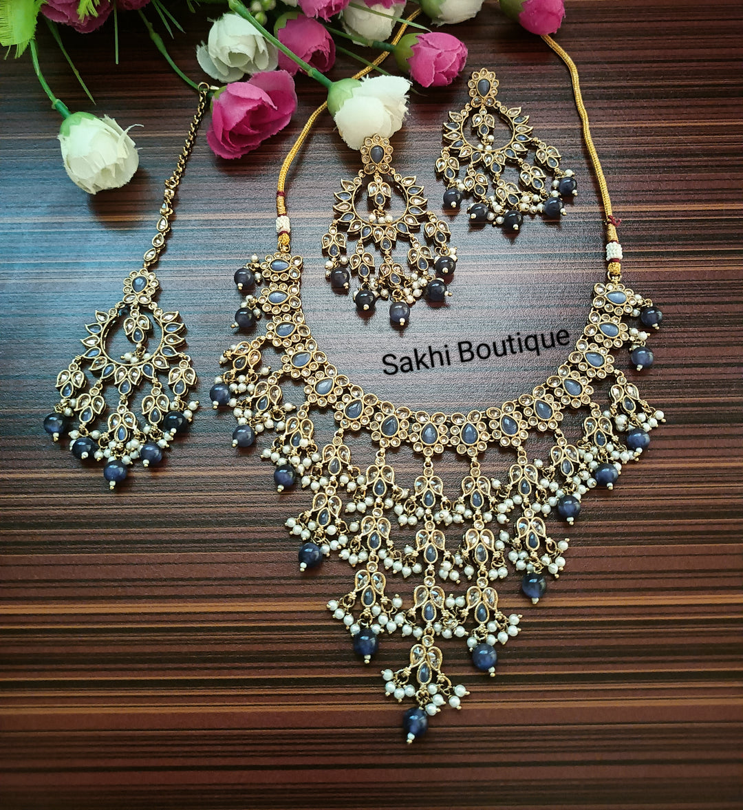 (0432NS003A100) Polki Combo Necklace Set