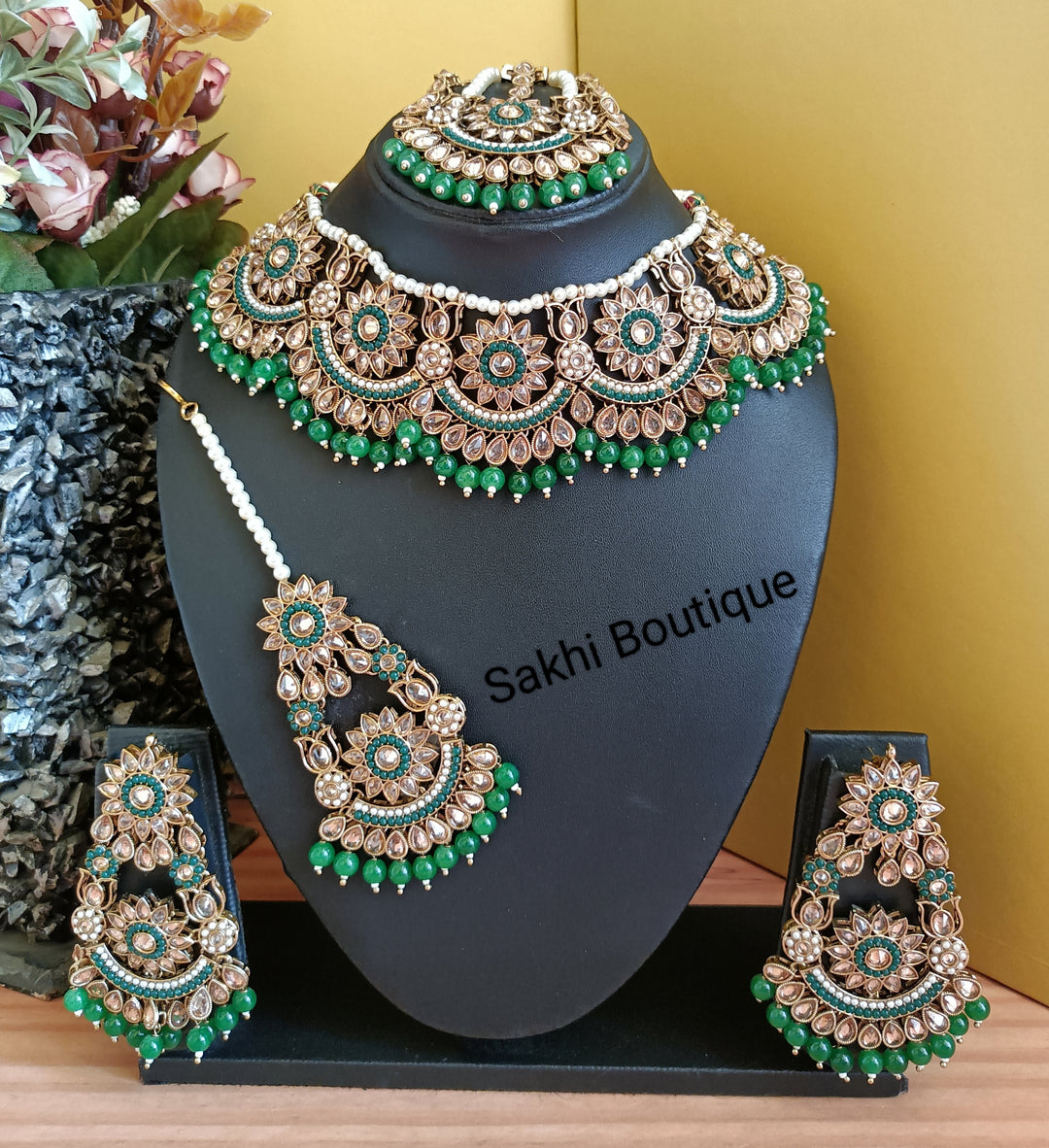 (0432NS004A100) High Quality Polki Combo Necklace Set