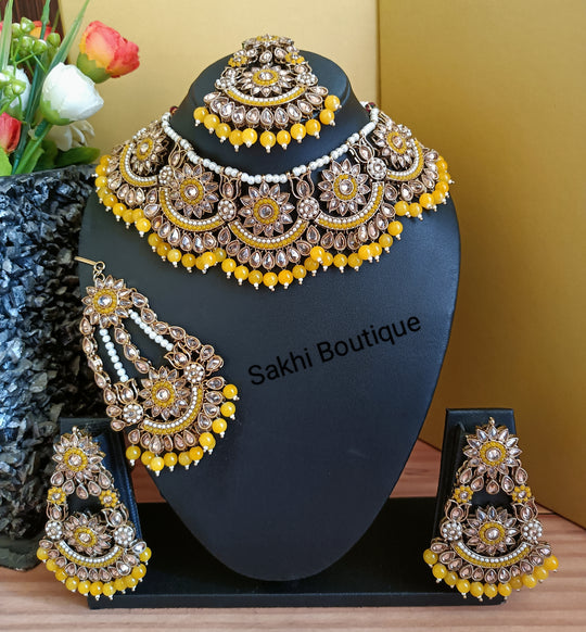 (0432NS004A100) High Quality Polki Combo Necklace Set