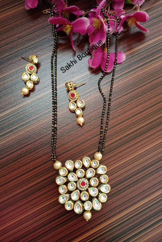 (10-3-M3) AC Kundan Back Meenakari Mangalsutra