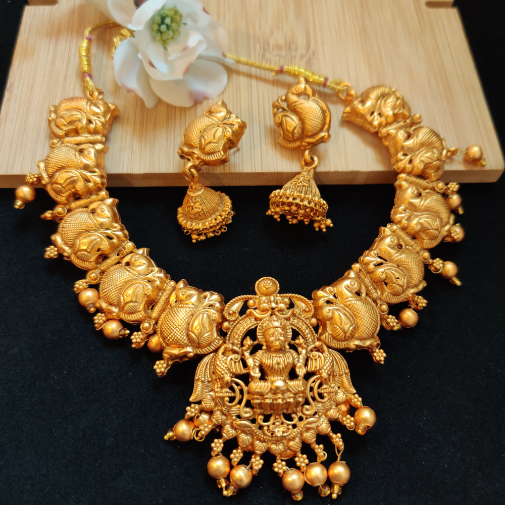 (0518NS29A100) Antique Gold Royal Temple Necklace