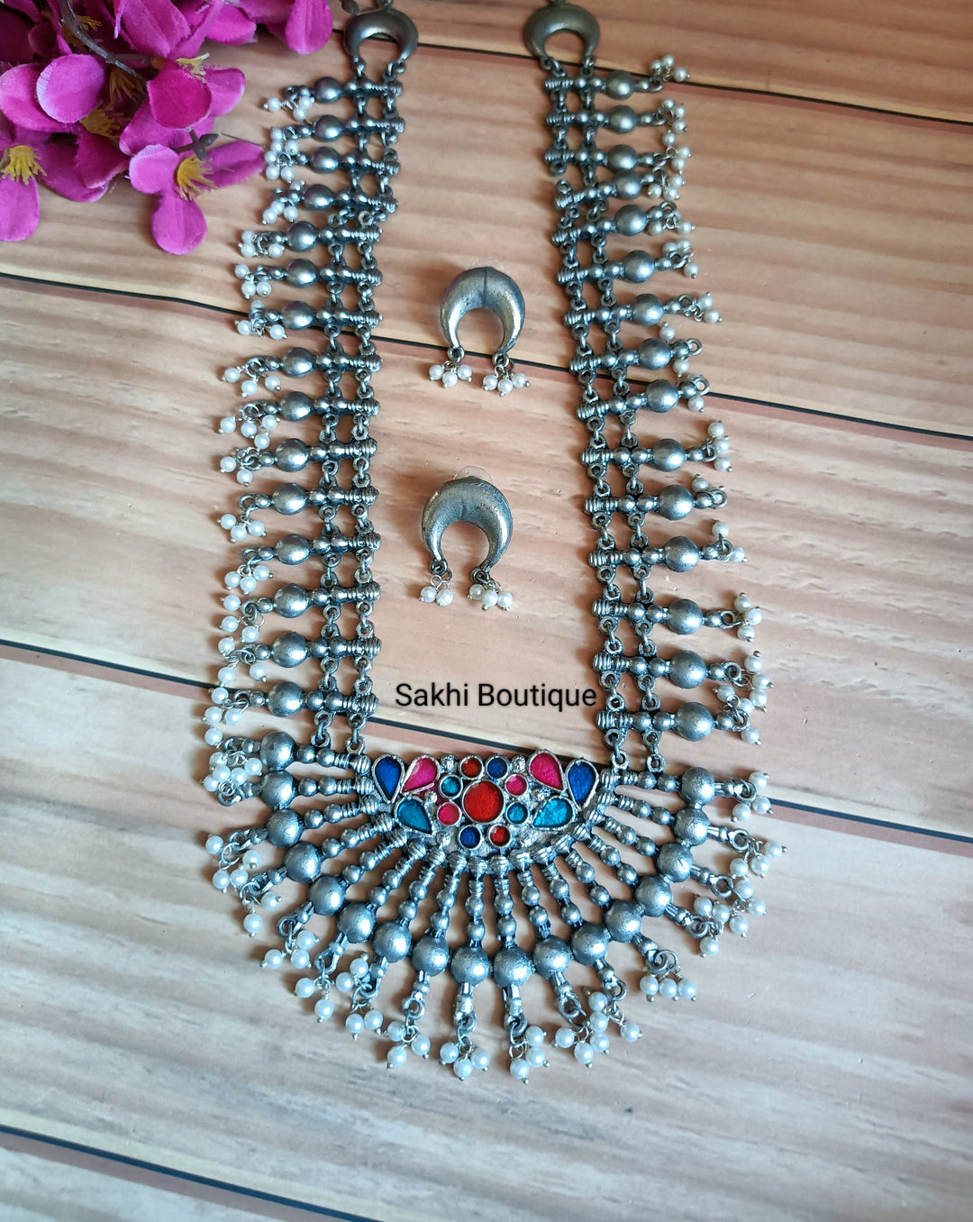 (0818NS002A200) Afghani Multi Long Necklace