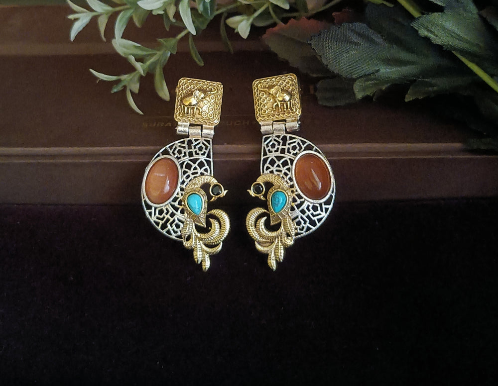 (0754ER006A200) SLA Two Tone Antique Designer Earring