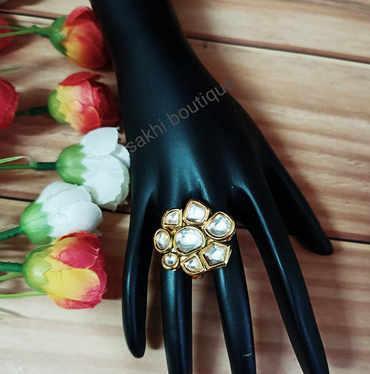 (1-3-FR4) AC Kundan Finger Ring