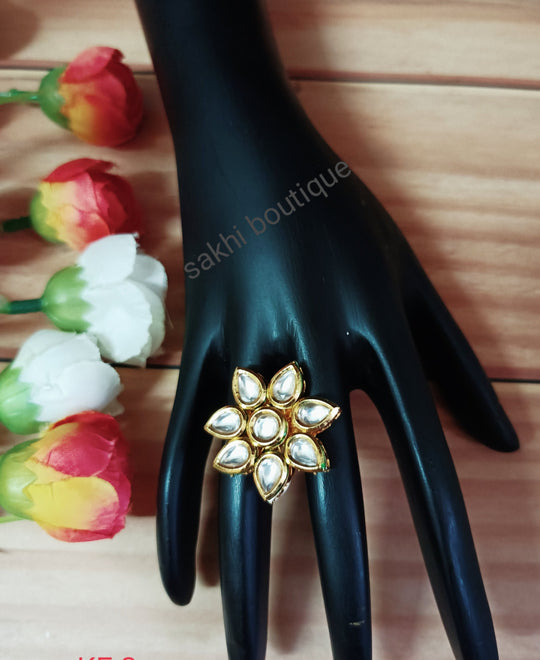 (1-3-FR4) AC Kundan Finger Ring