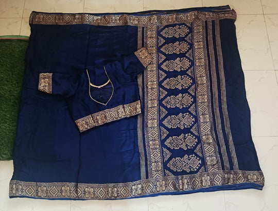 (1501SA003A300) Pure Modal Zari Work Border Plain Saree