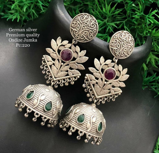 (8-13-ER13) German Silver Quality Jumka Earring