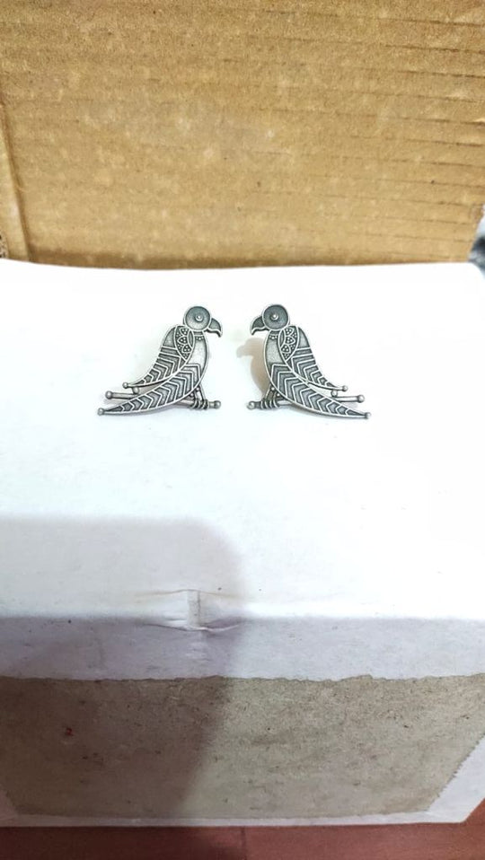 (10-13-CS12) SLA Bird Combo Set Finger With Stud Earring