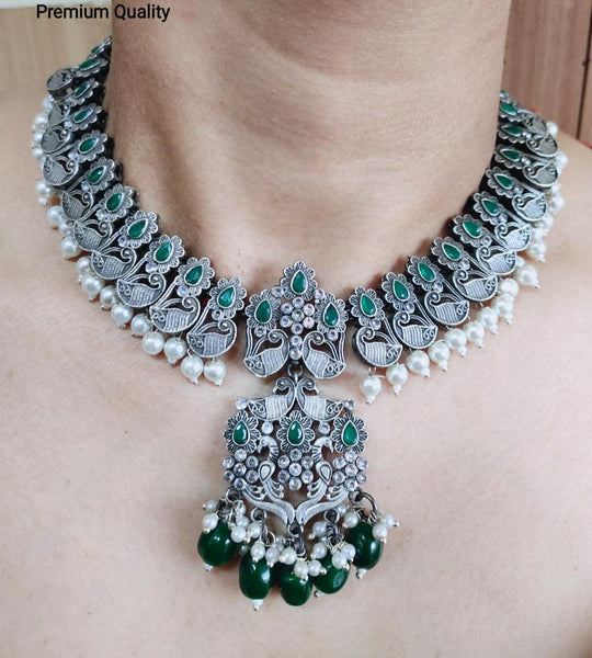 (8-36-NS21) SLA Peacock Design Statement Necklace Set