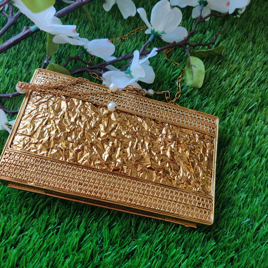 (1818PS004A300) Indian Handcrafted Rectangle Shape with Original Marble brass clutch