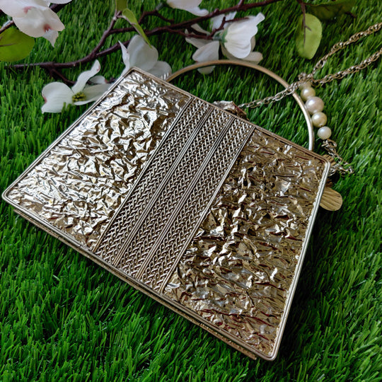 (1818PS009A300) Elegant Look Handmade MOP Brass Clutch