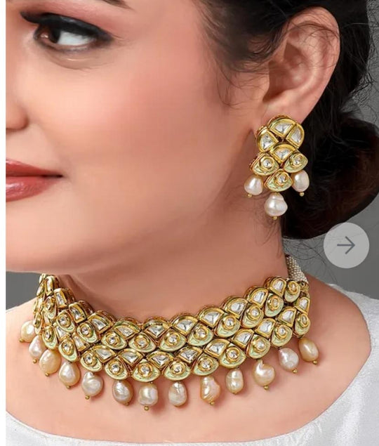 (1-3-NS56) AC Kundan Back Meenakari Choker