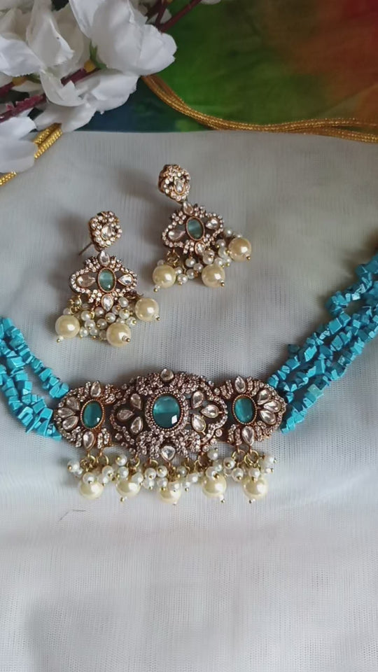 (0318NS052A100) AD Kundan Choker Necklace