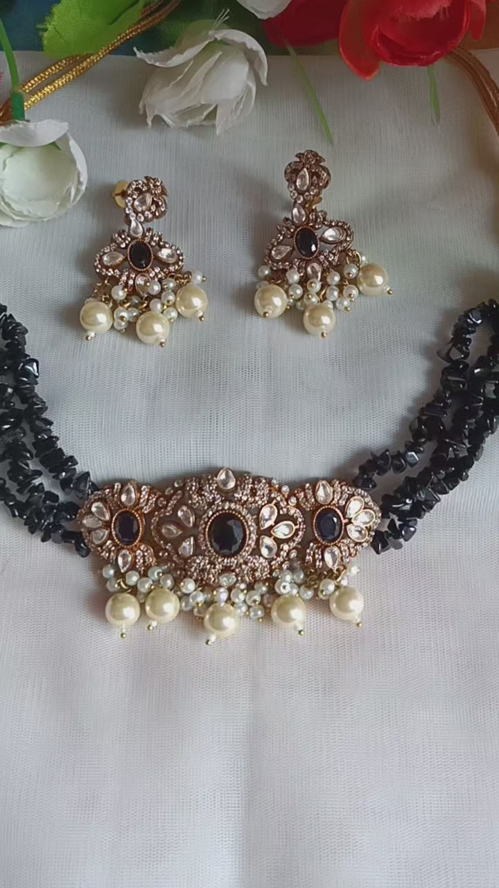 (0318NS052A100) AD Kundan Choker Necklace