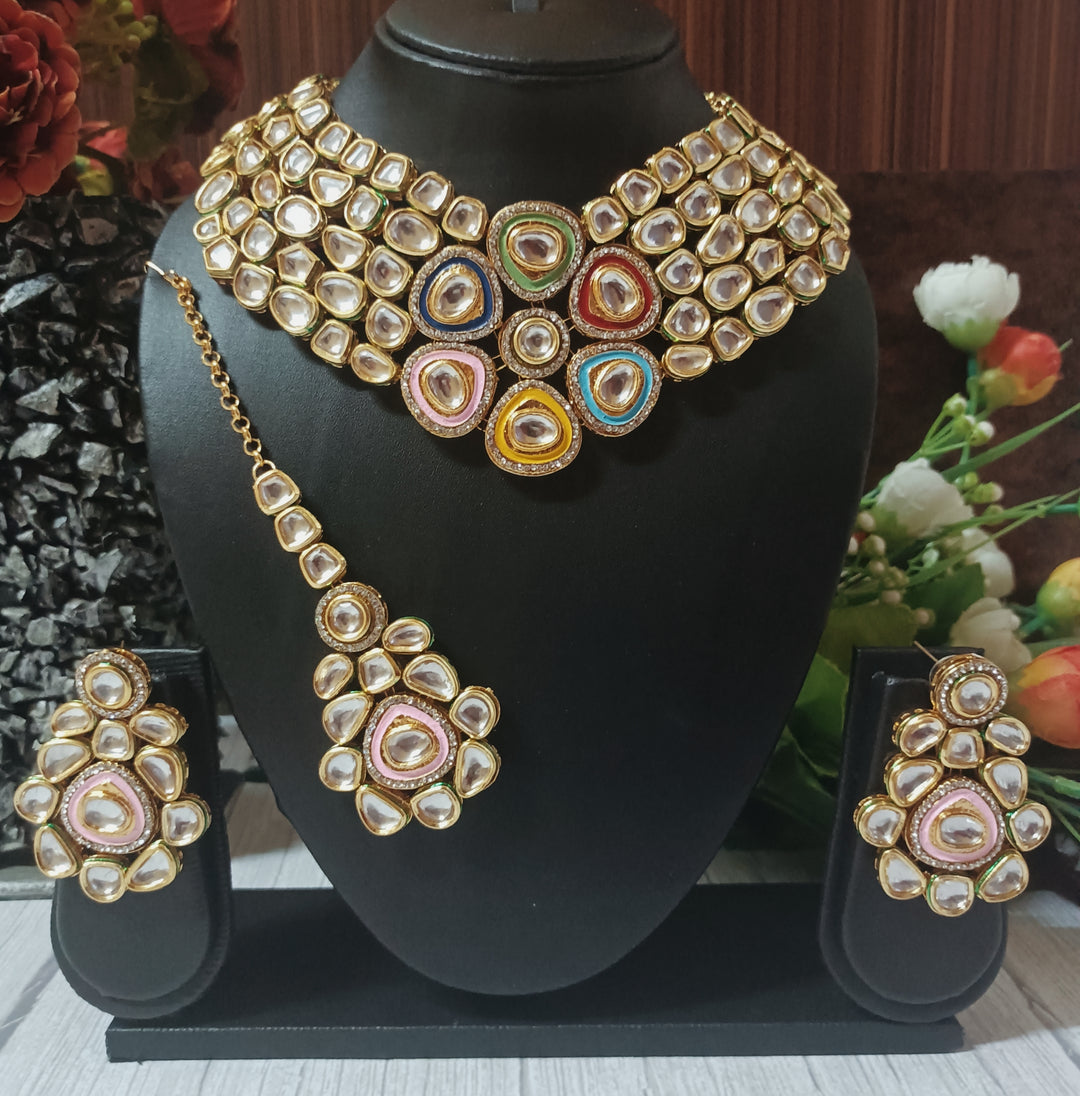 (4-3-NS1) Sabyasachi Inspired AC Kundan Bridal Statement Necklace Set