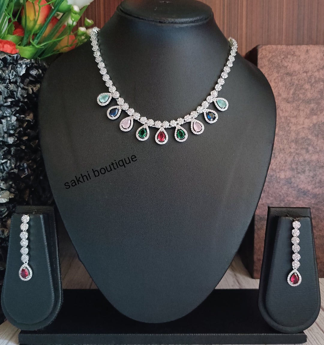 (5-33-NS9) "AD Monalisa Party Wear Necklace"