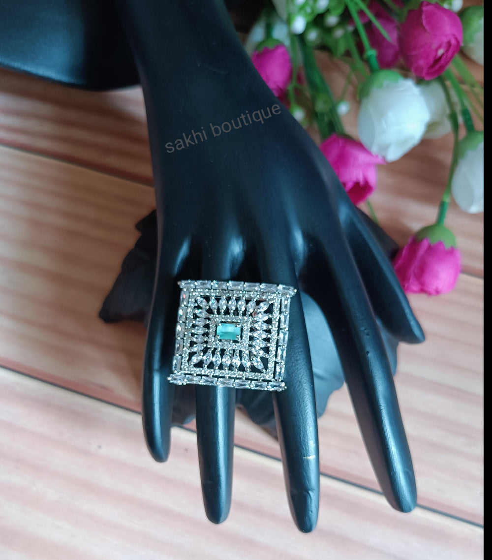 (5-33-FR3)  AD Square Shape Finger Rings