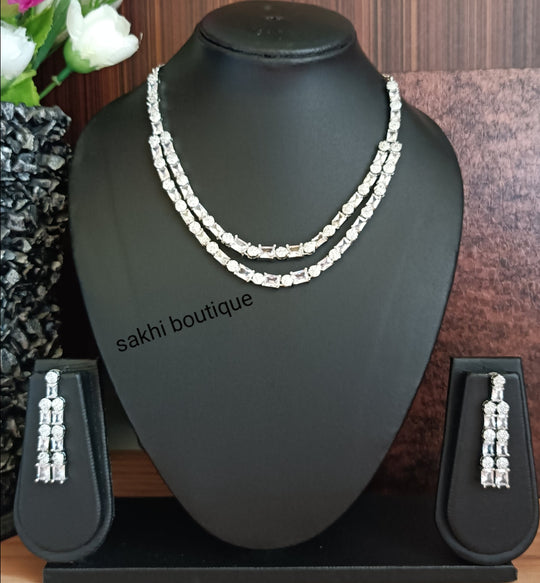 (5-33-NS17) AD Two Line Necklace