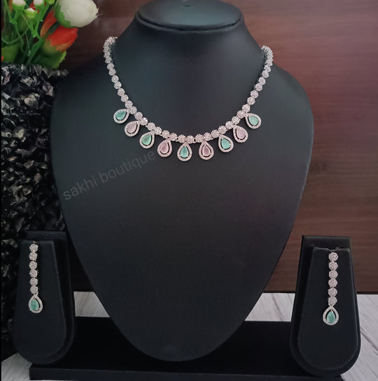 (5-33-NS9) "AD Monalisa Party Wear Necklace"