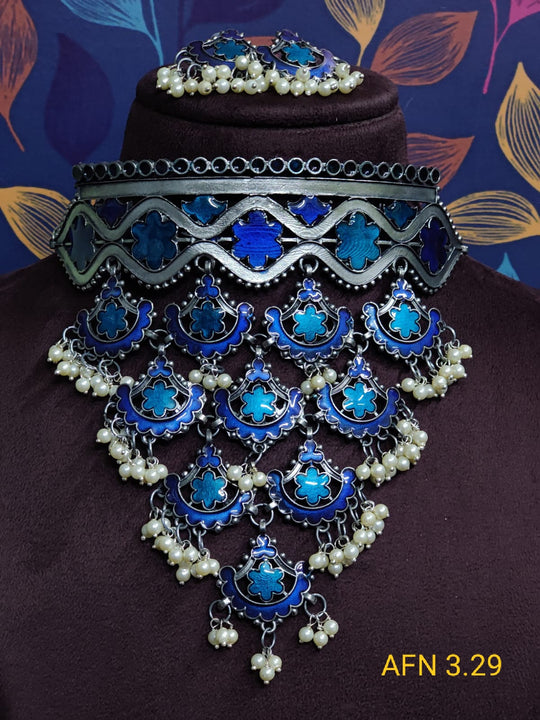 (9-30-NS1) Afghani Blue Heavy Choker