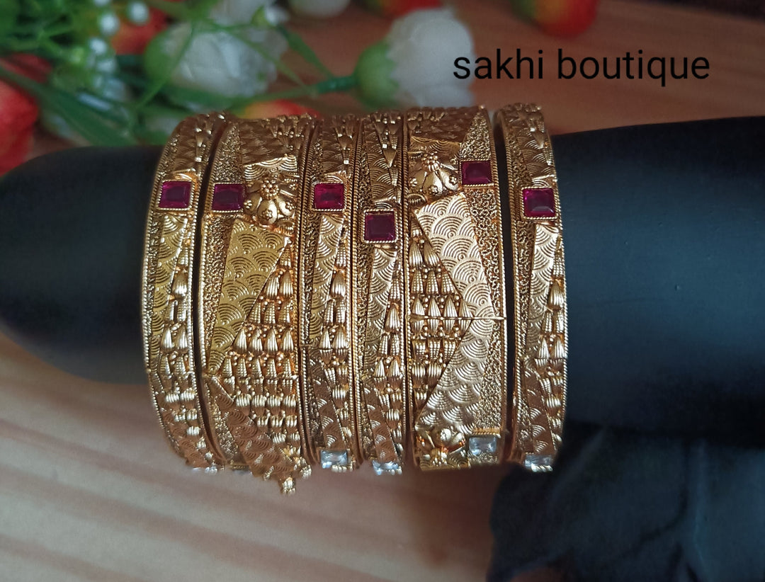 (7-3-BN3) Antique Stone Combo Bangle set