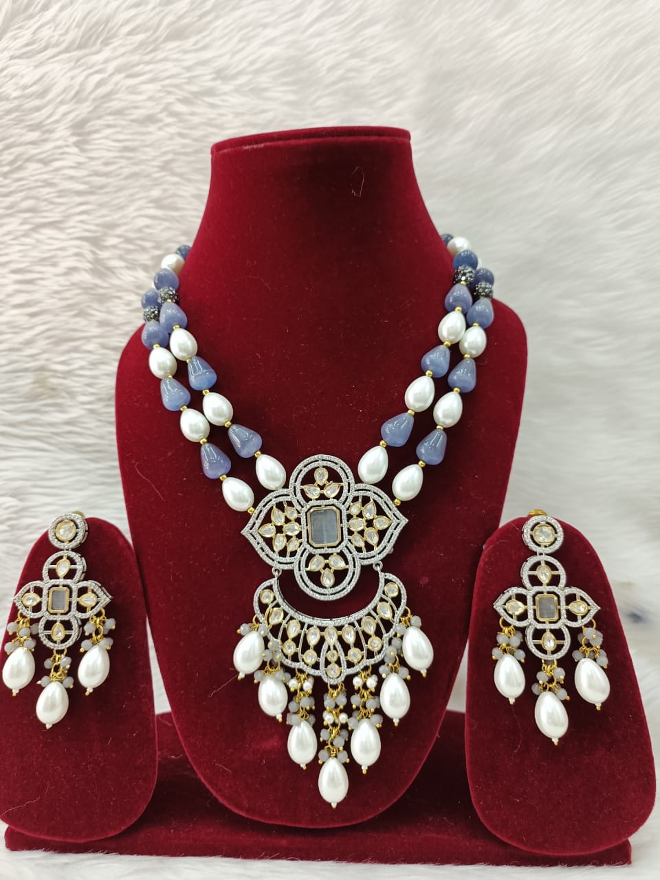 (5-18-NS13) CZ Tyaani Beads Statement mala