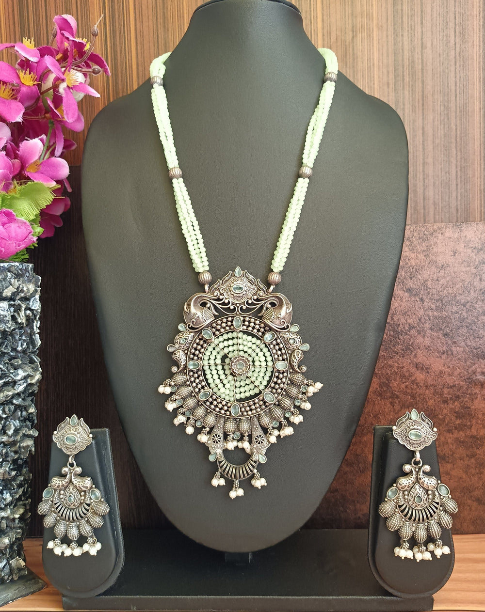 (8-30-NS31) SLA Monalisa Fusion Beads Premium Long Mala Necklace