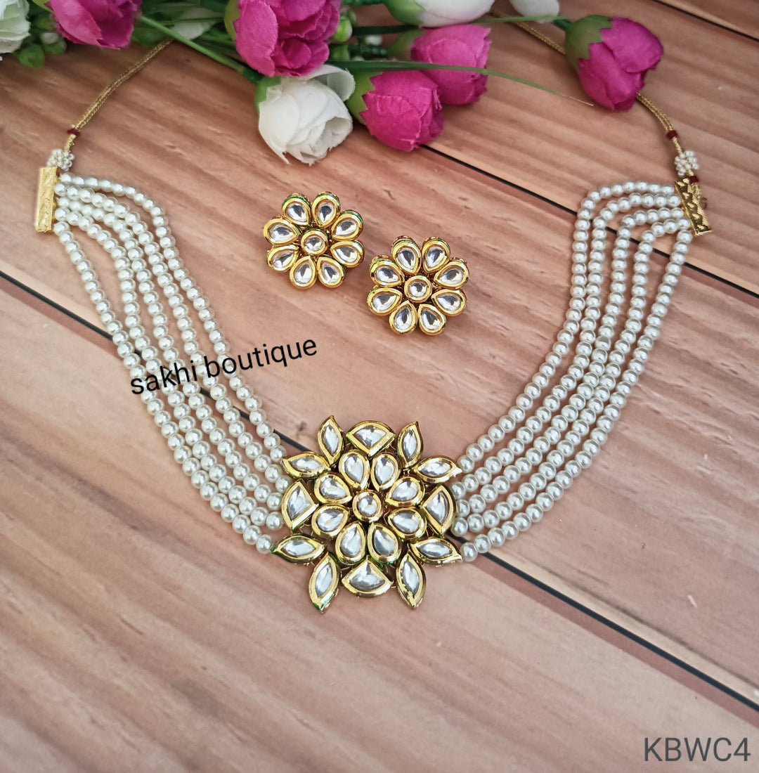 (1-3-NS7) AC Kundan Back Meenakari Beads Choker