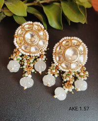 (7-14-ER4) Pachi Kundan Beads Earring