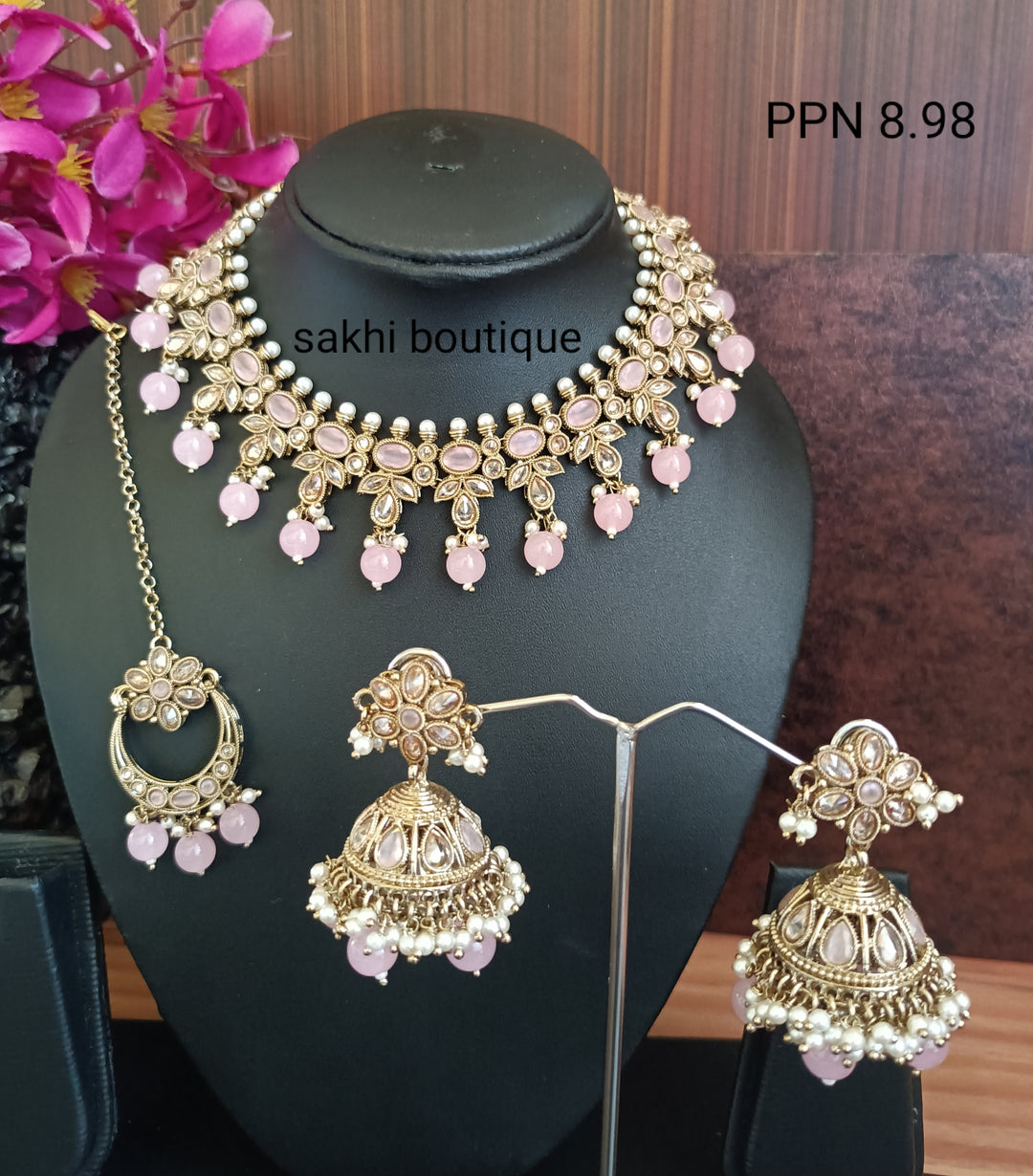 (6-32-NS15) Polki Monalisa Stone Combo Necklace Set