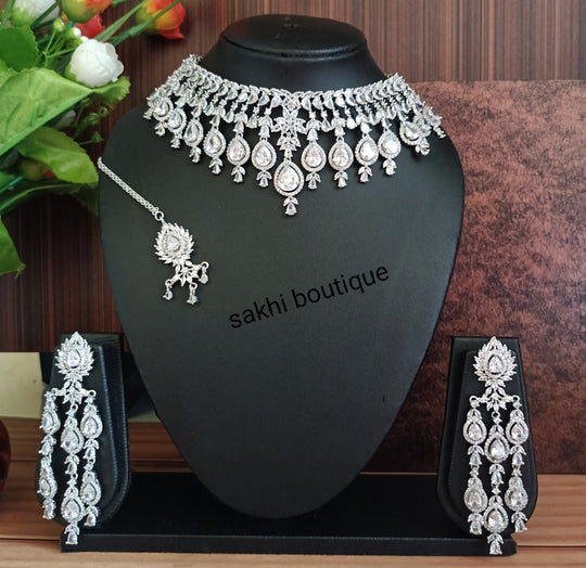 (4-33-NS1) Sabhyasachi inspired AD & Monalisa Combo Necklace Set