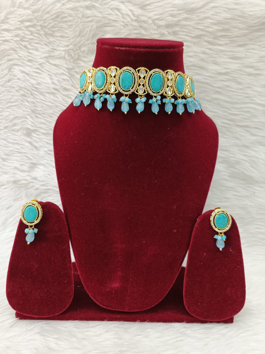 (3-18-NS10) Tayani Kundan Monalisa stone Choker