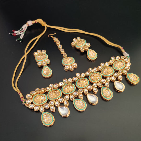 (1-3-NS17) AC Carve Kundan Bridal Combo Choker