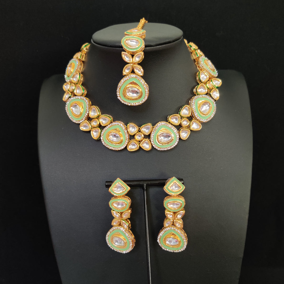 (1-3-NS19) AC Kundan Back Meenakari Choker