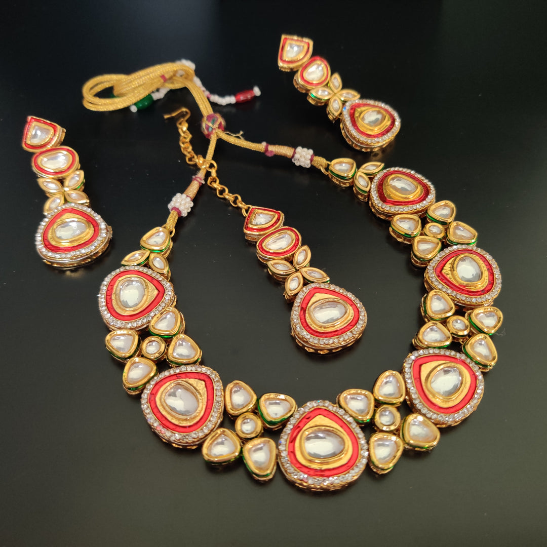 (1-3-NS19) AC Kundan Back Meenakari Choker