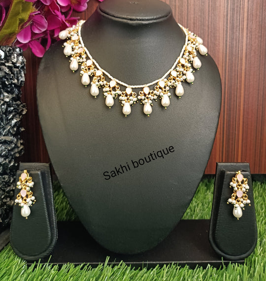 (1-14-NS8) PACHI KUDAN DELICATE NECKLACE SET